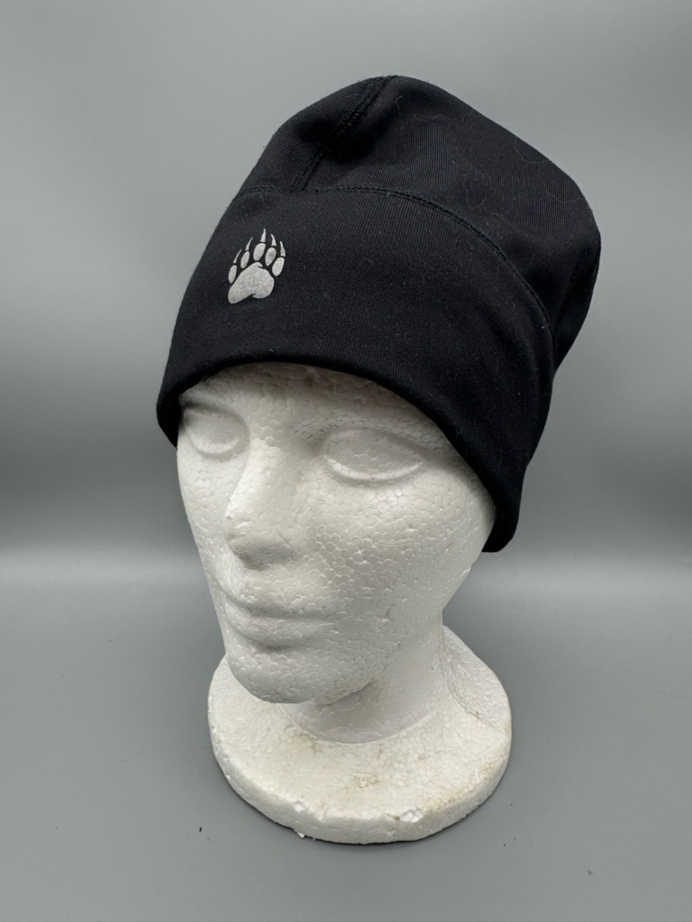 Alaskan Hardgear Duluth Trading Co Beanie Black Reflective Paw Logo Hat M/L